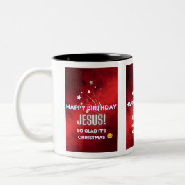Caneca De Café Em Dois Tons Feliz aniversário, Jesus! Presente de Natal