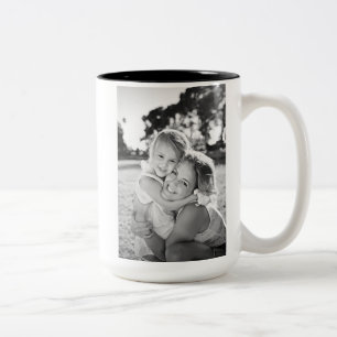 Caneca De Café Em Dois Tons Feliz aniversário mãe minimalista