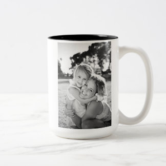 Caneca De Café Em Dois Tons Feliz aniversário mãe minimalista