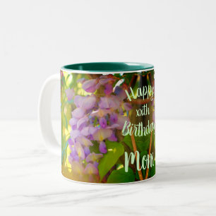 Caneca De Café Em Dois Tons Feliz aniversário Mãe Wisteria Flower 