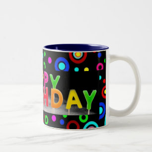 Caneca De Café Em Dois Tons Feliz Aniversário Mug