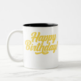Caneca De Café Em Dois Tons Feliz Aniversário MUG