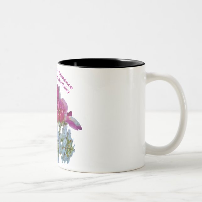 Caneca De Café Em Dois Tons Feliz aniversário para minha esposa. (Direita)