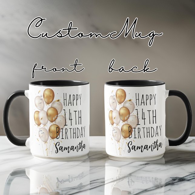 Caneca De Café Em Dois Tons Feliz aniversário, Presente de Aniversário Persona (happy birthday mug for mom, women, girl or her, gift for mom birthday gift, birthday present mug)