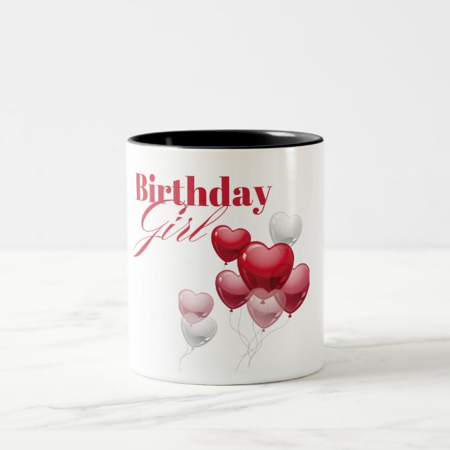 Caneca De Café Em Dois Tons Feliz Aniversário Rapariga design (Centro)
