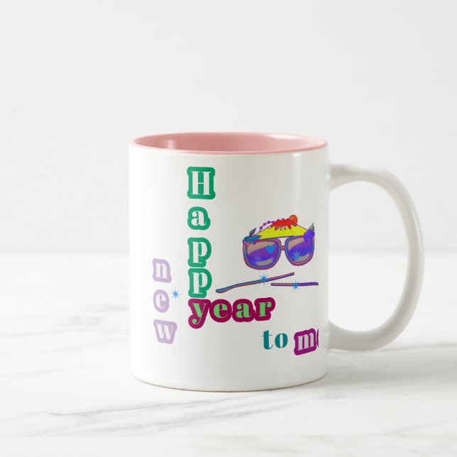 Caneca De Café Em Dois Tons feliz ano novo (Direita)