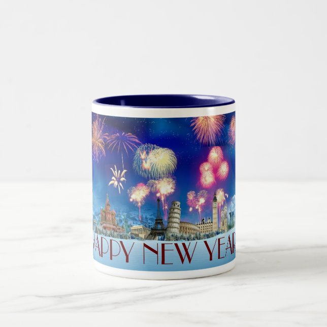 Caneca De Café Em Dois Tons  Feliz ano novo! (Centro)