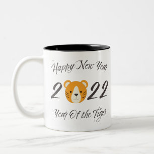 Caneca De Café Em Dois Tons Feliz ano novo 2022 Ano do Tigre