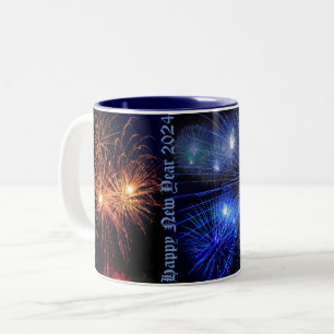 Caneca De Café Em Dois Tons Feliz ano novo café Mugs 2024
