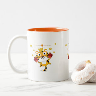 Caneca De Café Em Dois Tons Feliz ano novo chinês cumprimentando 2022 com dic