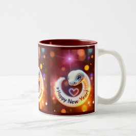 Caneca De Café Em Dois Tons Feliz ano novo de madeira