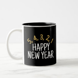 Caneca De Café Em Dois Tons Feliz Ano Novo Engraçado