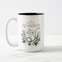 Caneca De Café Em Dois Tons Feliz Aposentadoria Doutor Nome Personalizado