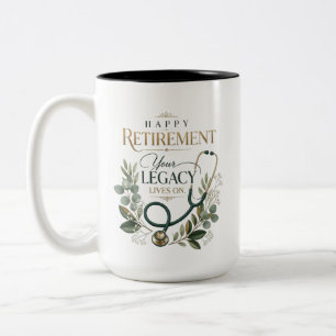 Caneca De Café Em Dois Tons Feliz Aposentadoria Doutor Nome Personalizado