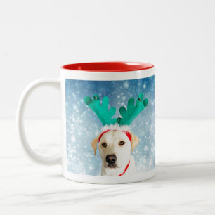 Caneca De Café Em Dois Tons Feliz Cão Feriado Labrador Bonito Adorável