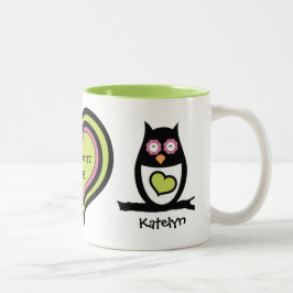 Caneca De Café Em Dois Tons Feliz Casal Coruja Par Mug