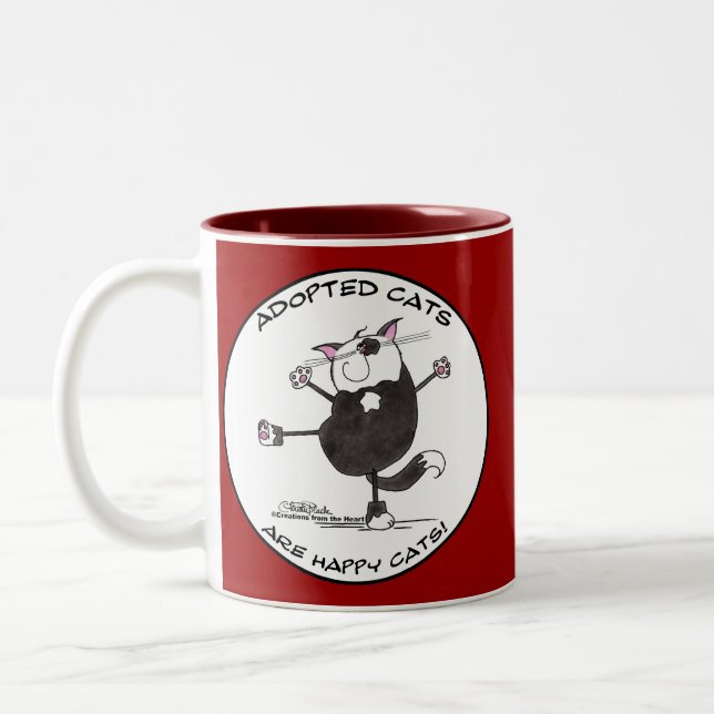 Caneca De Café Em Dois Tons Feliz Dance Cat (Esquerda)