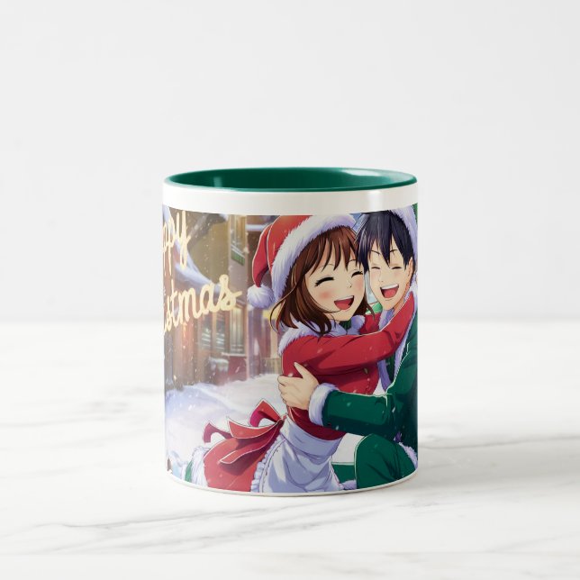 Caneca De Café Em Dois Tons Feliz design de Natal (Centro)