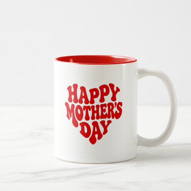 Caneca De Café Em Dois Tons Feliz Dia das Mães (Direita)