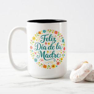 Caneca De Café Em Dois Tons Feliz Dia Das Mães Calligraphy