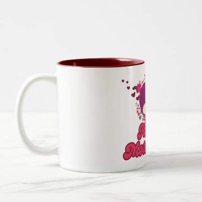 Caneca De Café Em Dois Tons Feliz dia das mães Design Moderno (Esquerda)