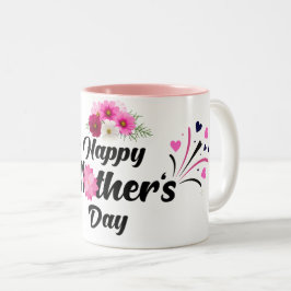 Caneca De Café Em Dois Tons Feliz dia das mães design moderno único para prese