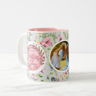 Caneca De Café Em Dois Tons Feliz Dia das Mães Foto Moderna e Elegante