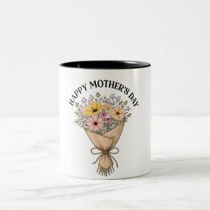Caneca De Café Em Dois Tons Feliz Dia das Mães, Mãe Linda