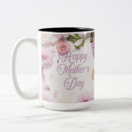Caneca De Café Em Dois Tons Feliz Dia das Mães Rosa