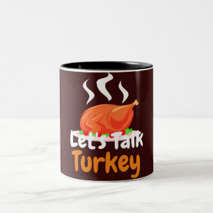 Caneca De Café Em Dois Tons Feliz Dia de Ação de Graças à Turquia   Vamos da T