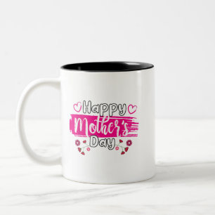 Caneca De Café Em Dois Tons Feliz Dia de as mães 2025 Tshirt para Mulheres Mãe