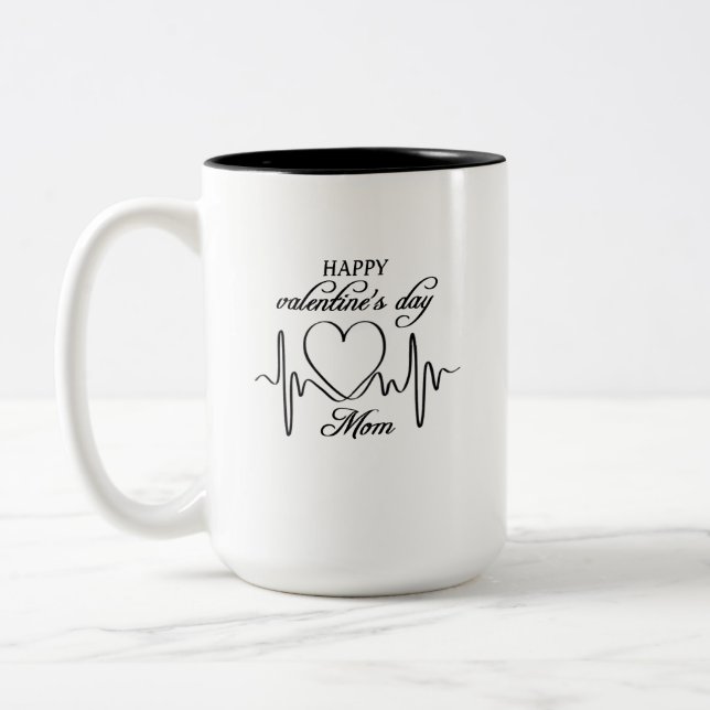 Caneca De Café Em Dois Tons feliz dia de os namorados (Esquerda)