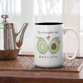 Caneca De Café Em Dois Tons Feliz dia de os namorados Engraçado Simples Avocad