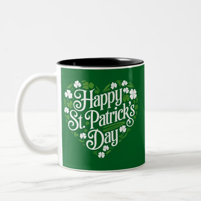Caneca De Café Em Dois Tons Feliz Dia de São Patrício (Esquerda)