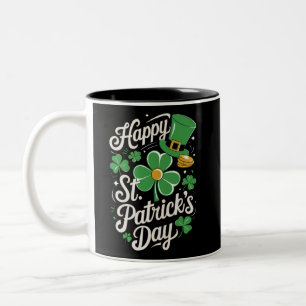 Caneca De Café Em Dois Tons Feliz Dia de São Patrício Patrimônio Irlandês St P