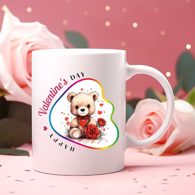 Caneca De Café Em Dois Tons Feliz dia de Velentine - Sussurros Amorosos (Criador carregado)