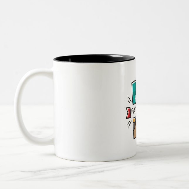 Caneca De Café Em Dois Tons feliz dia  del padre (Esquerda)