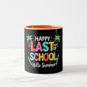 Caneca De Café Em Dois Tons Feliz Dia do Alô na Escola no Verão