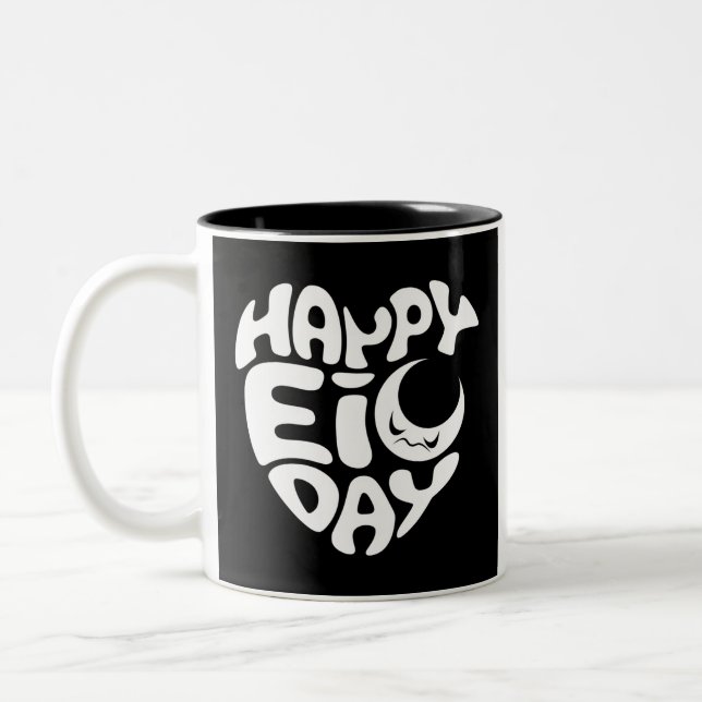 Caneca De Café Em Dois Tons Feliz Dia do Eid (Esquerda)