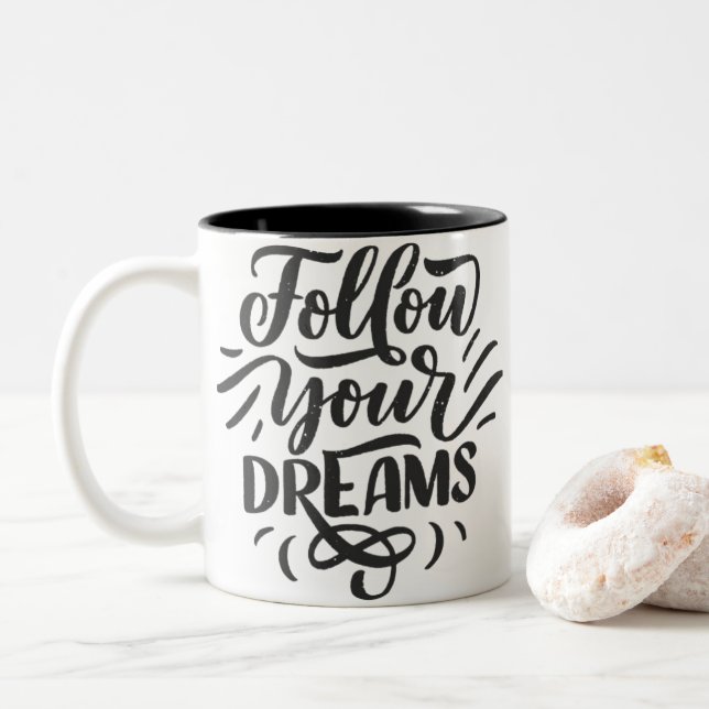 Caneca De Café Em Dois Tons Feliz Dia dos Namorados  (Com Donut)