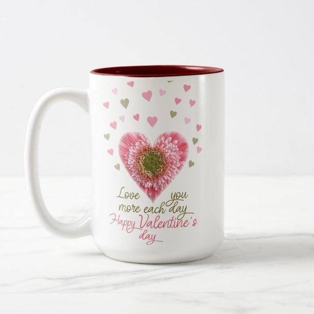 Caneca De Café Em Dois Tons Feliz dia dos namorados (Esquerda)