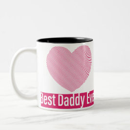 Caneca De Café Em Dois Tons Feliz Dia dos Pais, Melhor Papai de todos.
