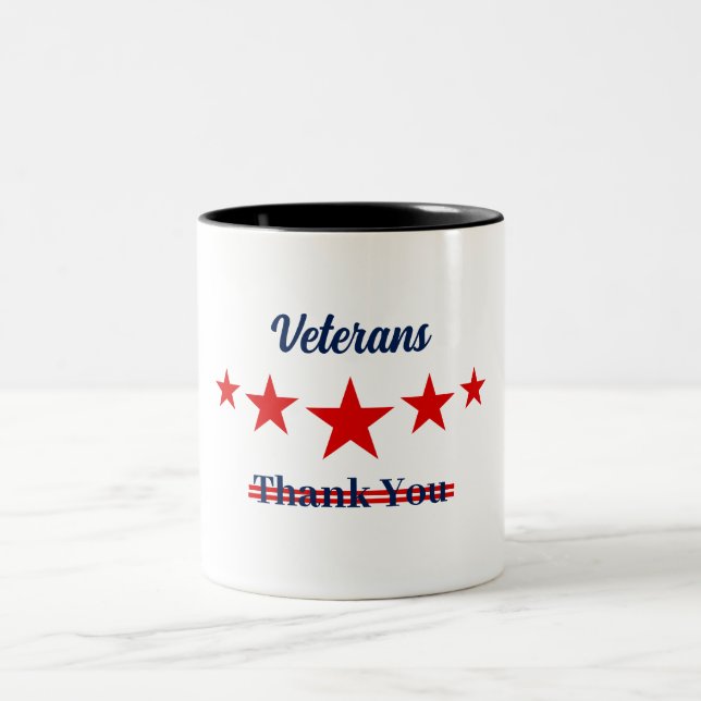 Caneca De Café Em Dois Tons Feliz Dia dos Veteranos (Centro)