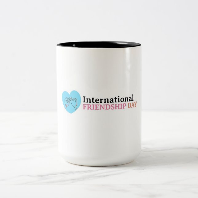 Caneca De Café Em Dois Tons Feliz Dia Internacional da Amizade (Centro)