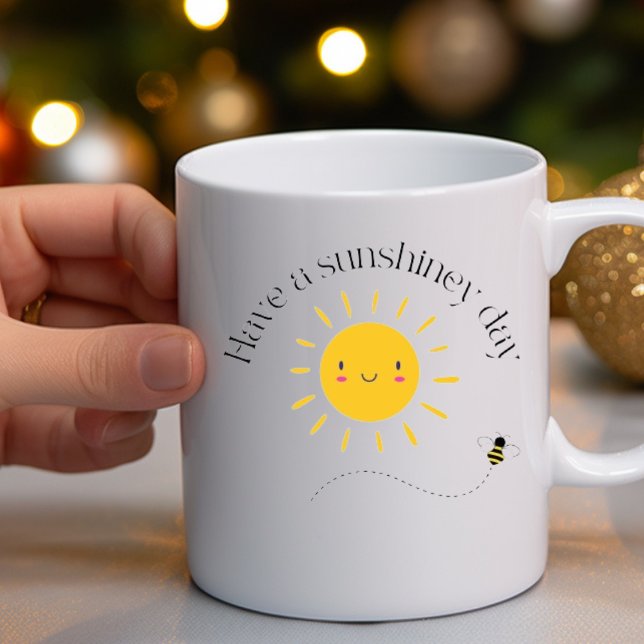 Caneca De Café Em Dois Tons Feliz Dia Sunshiney Coffee Mug (Criador carregado)