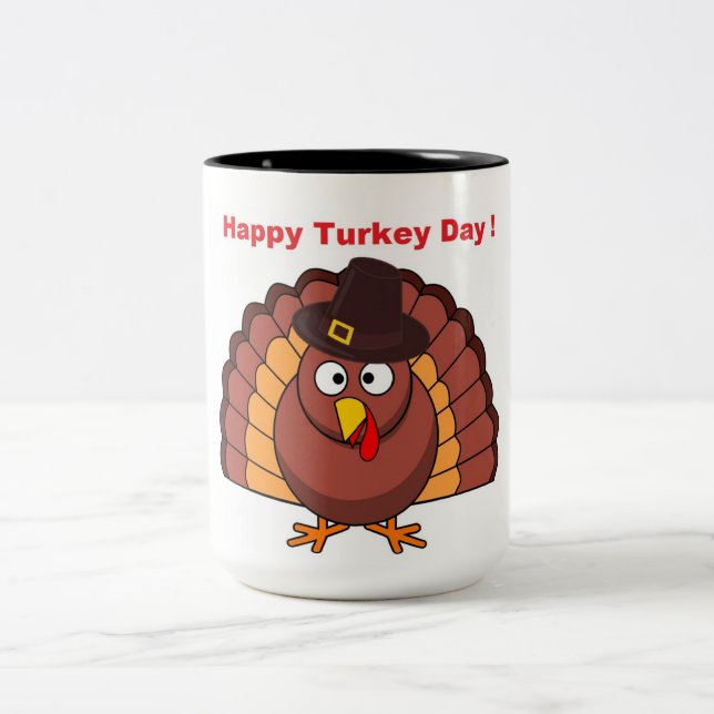Caneca De Café Em Dois Tons FELIZ DIA TURQUIA, CAFÉ DE 2 Tons (Centro)
