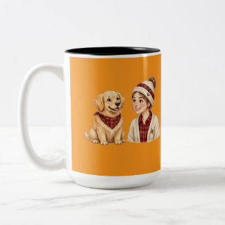 Caneca De Café Em Dois Tons Feliz feliz natal festa de halloween 