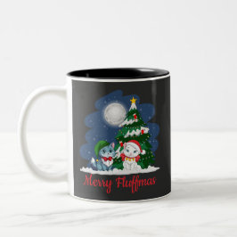 Caneca De Café Em Dois Tons Feliz Fluffmas Gato Gato