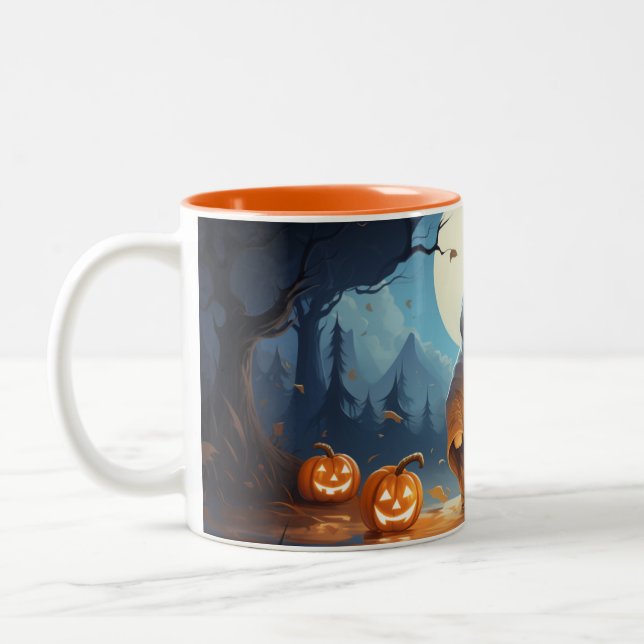 Caneca De Café Em Dois Tons Feliz Halloween De Ghost (Esquerda)