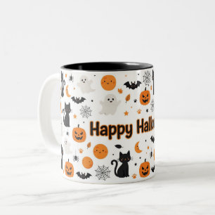 Caneca De Café Em Dois Tons Feliz Halloween Fofo Assustador